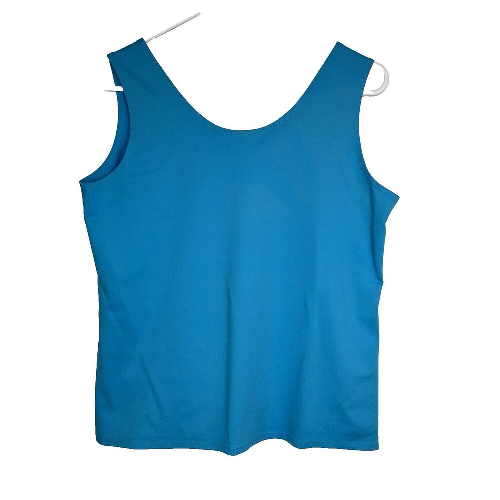 Chicos Cotton Candy Blue Shell Tank Layering Knit Top Blouse sz 2 / L (15)